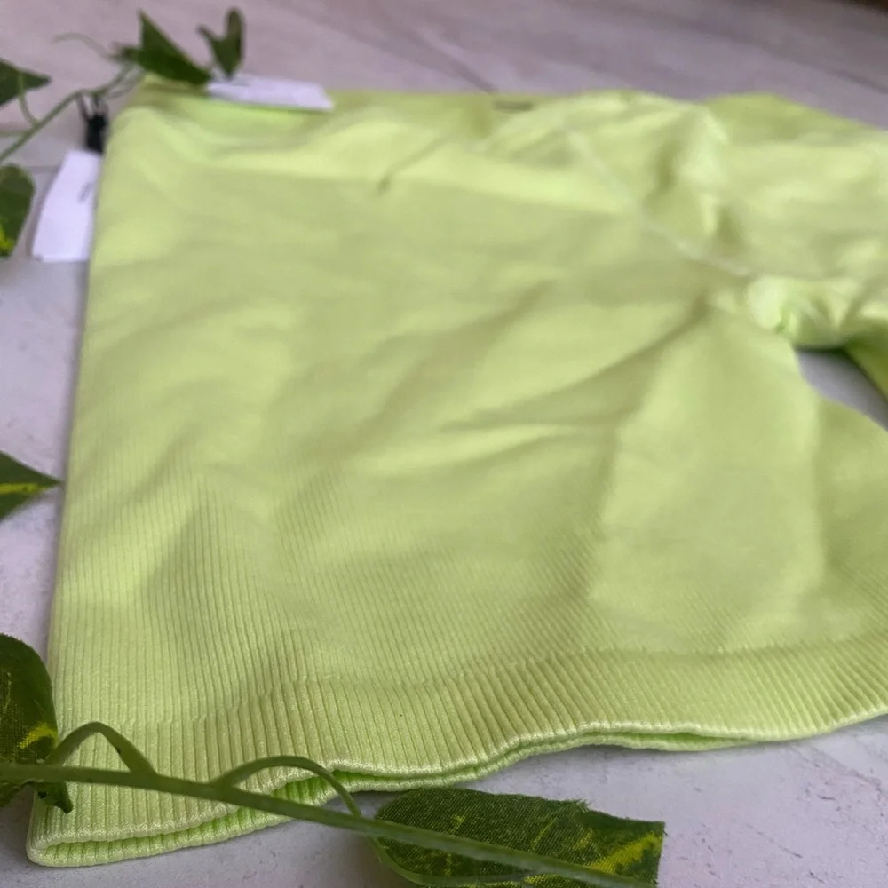 Calvin Klein performance High Waist Athletic Biker Shorts Brat Green Seamless